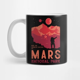 Mars National Park Funny Vintage Sci-Fi Martian Exploration Space Mug